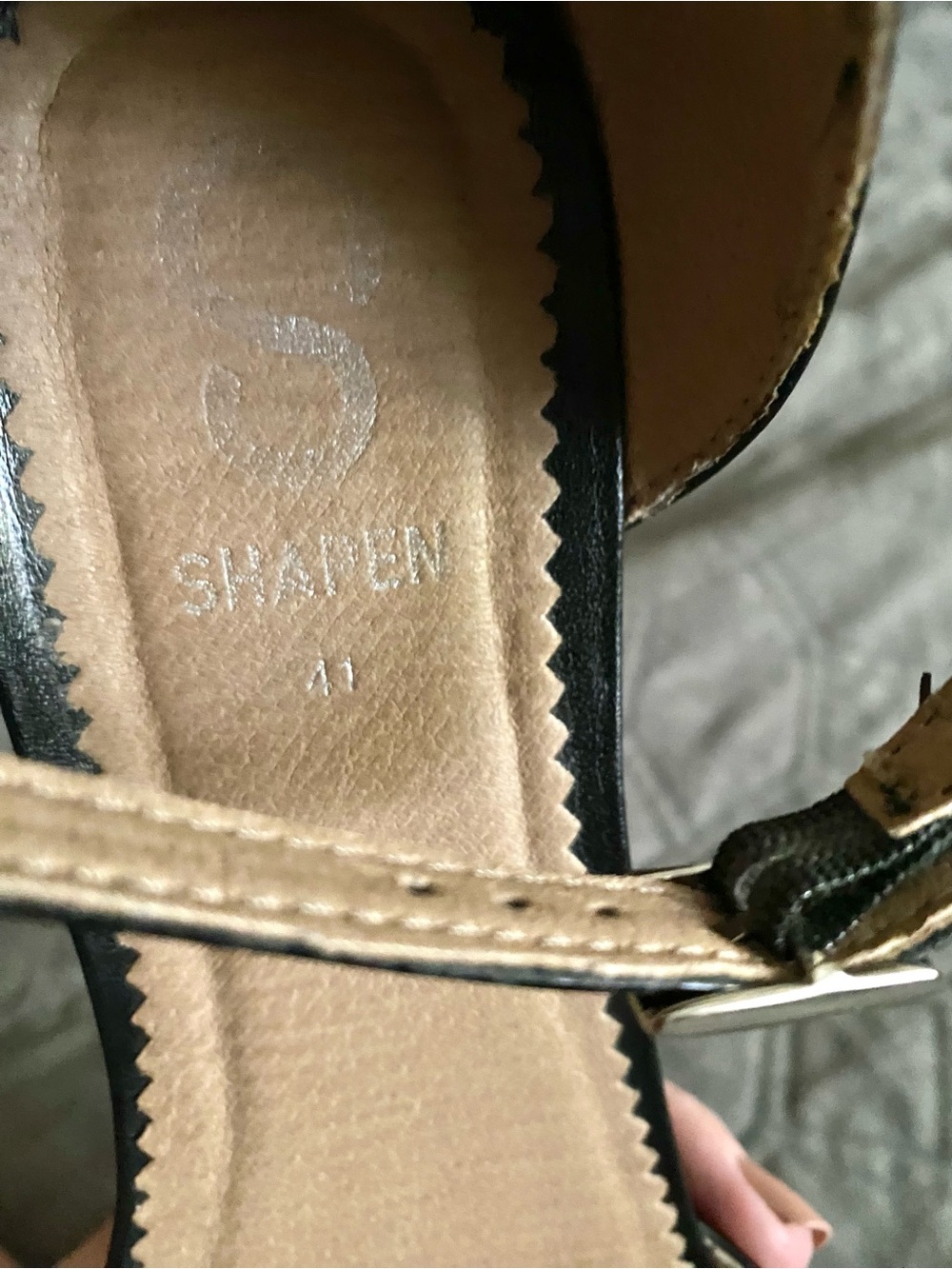 Black Women's Ankle-Strap Flats - Picture 4 of 5